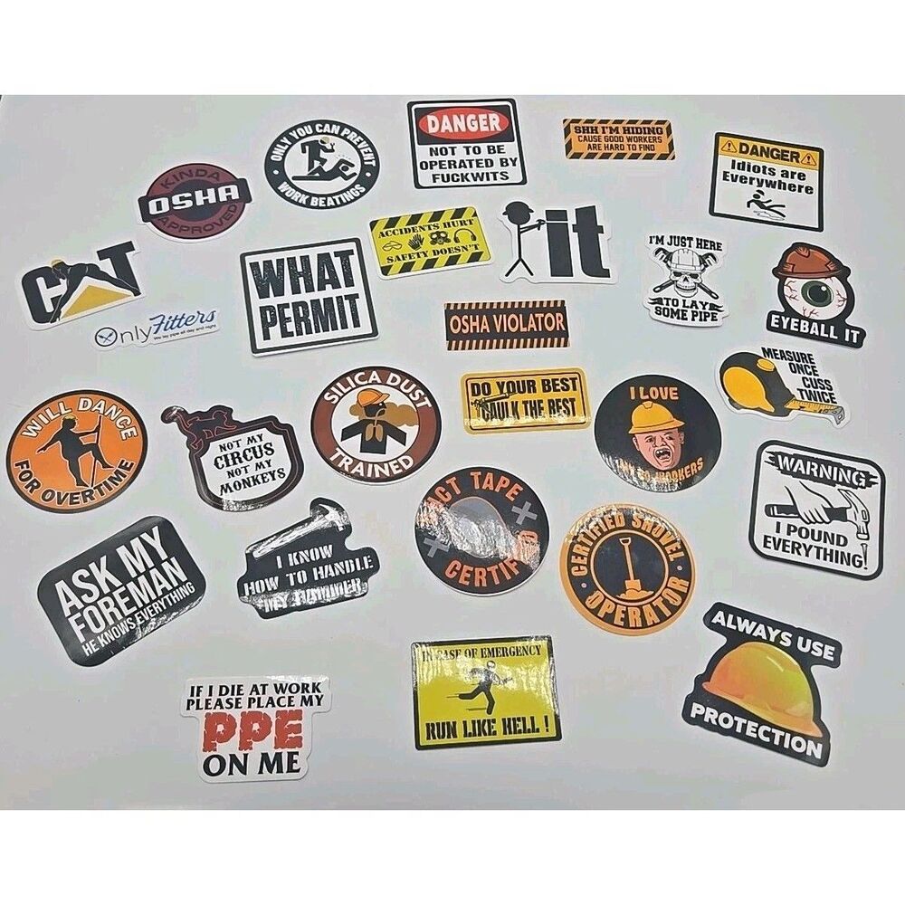Construction Work Satire Stickers Funny Dirty Humor Wrong Hilarious Bad Explicit